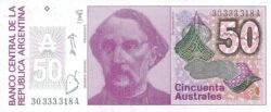 Argentina-ARG-P-326b(1), 50 Australes, ND-1986/89, VF