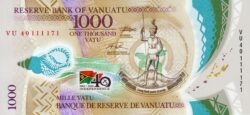 Vanuatu VNT-P-W21, 1.000 Vatu, 40º Aniver. Independencia, Polímero, UNC