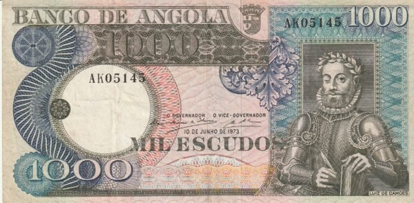 Angola ANG-P-108, 1.000 Escudos, 10-6-1973, Luis de Camoes, VF