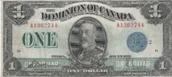 Canada CAN-P-33h, 1 $, Nº.- A1362744 2-Julio-1923, VF-