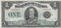 Canada CAN-P-33o, 1 $, Nº.- E3488511,  2-Julio-1923, XF+