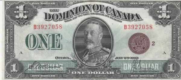 Canada CAN-P-33i, 1 $, Nº.- B3927058, 2-Julio-1923, XF