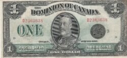 Canada CAN-P-33n, 1 $, Nº.- D-2363638, 2Julio-1923, XF