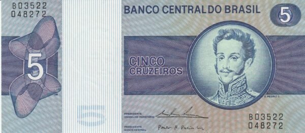 Brasil BRA-P-192c, 5 Cruceiros,  ND-1970/80, UNC