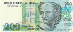 Brasil BRA-P-229, 200 Cruceiros, ND-1990, UNC