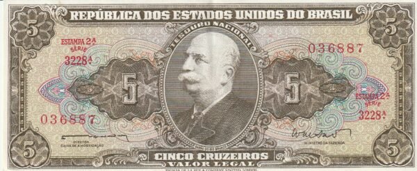 Brasil BRA-P-176a, 5 Cruceiros, ND-1962/4, XF