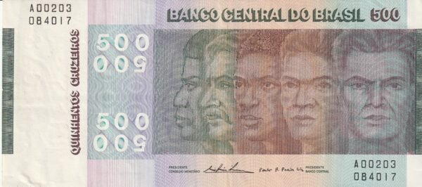 Brasil BRA-P-196b, 500 Cruceiros, Sig. 18,  ND-1972, VF+