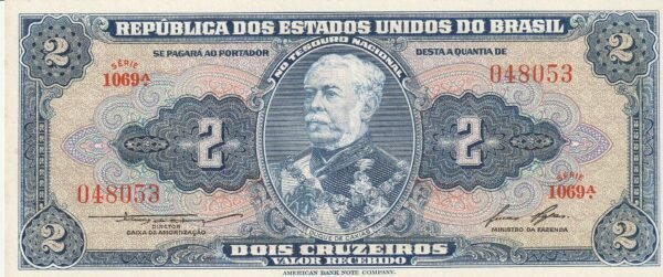 Brasil BRA-P-151b, 2 Cruceiros, ND-1954/8, UNC