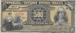 Brasil BRA-P-1b, 500 Reis, Nº.-62569, Emisión 1893, XF
