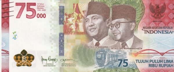 Indonesia IDN-P-W161, 75.000 Rupees, 2020, 75 Anivº. Independencia, UNC