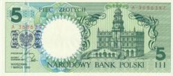 Polonia POL-P-166, 5 Zloty, 1-Marzo-1990, Zamosc, UNC )