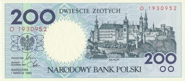 Polonia POL-P-171, 200 Zloty, 1-Marzo-1990, Kraków, UNC
