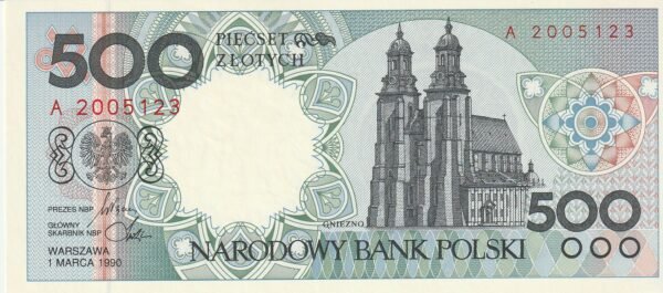 Polonia POL-P-172, 500 Zloty, 1-Marzo-1990, Gniezno, UNC