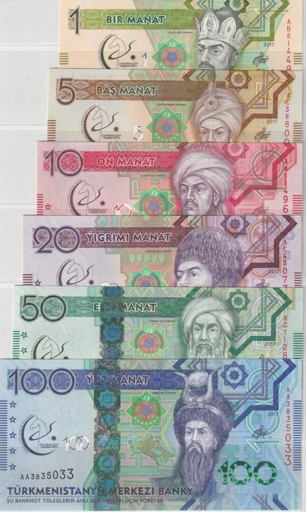 Turkmenistán, TKM-P-36/41, Set 6 valores, V Juegos Asiáticos, 2017, UNC