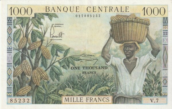 Camerún CMR-P-12, 1.000 Fcos., Nº.- 017085232, 1962, XF+++