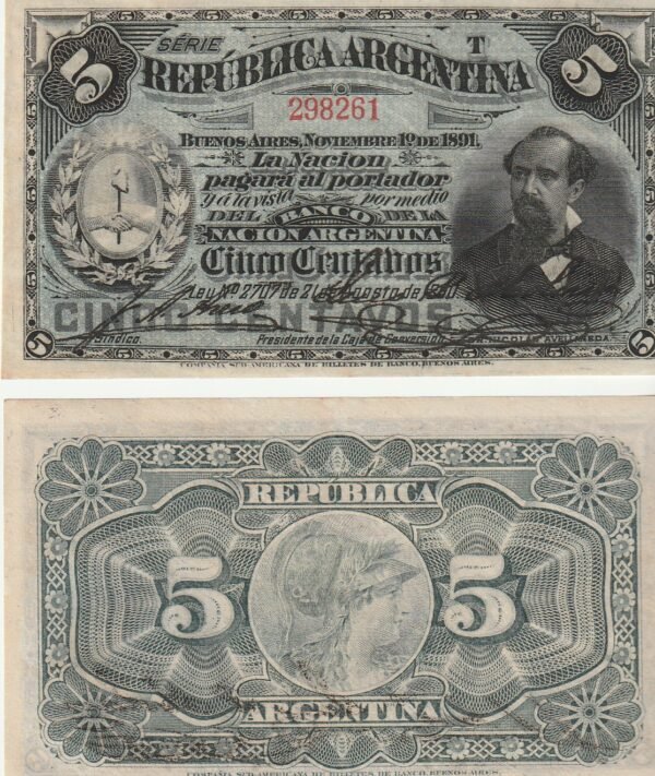 Argentina ARG-P-209, 5 Ctvos., 1-11-1891, UNC