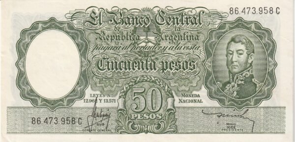 Argentina ARG-P-271(12), 50 Pesos, ND-1955/68, aUNC