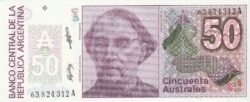 Argentina ARG-P-326b.1 "A", 50 Australes, ND-1986/89, UNC