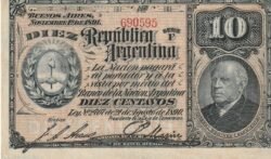 Argentina ARG-P-210(5), 10 Ctvos. Nº.-690595, 21-8-1890, XF
