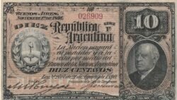 Argentina ARG-P-210(1), 10 Ctvos., Nº.-26909, 21-8-1890, Look Scand, XF++