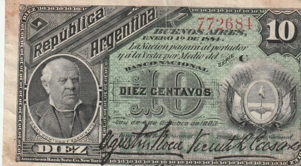 Argentina ARG-P-6(2), 10 Ctvos. Nº.-772684, VF+/XF-