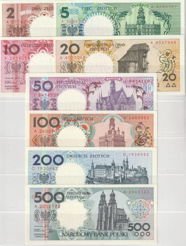 Polonia POL-P-164/172, Set 8 Valores, 1-Marzo-1990, UNC