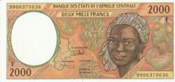 Centro Africa E.A.C. CRA-P-303Ff, 2.000 Fcos, 1.999, UNC