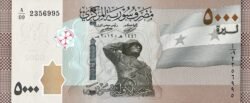 Siria SYR-P-W118, 5.000 Libras sirias, 2019, Soldado, UNC