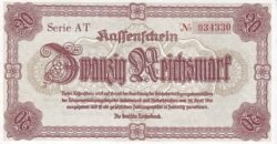 Alemania GER-P-187, 20 Reichsmark, 28-4-1945, Nº.- 034206, UNC