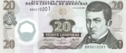 Honduras HON-P-95(2), 20 Lempiras, 31-7-2008, Polímero, UNC