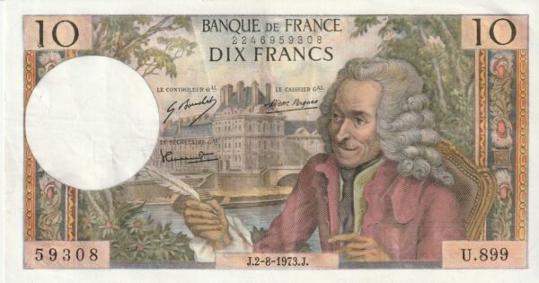 Francia FRA-P-147d, 10 Fcos., 2-8-1973, Nº.-52253, 59308, VF/Ph