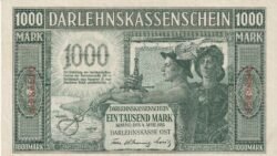 Alemania GER-P-R134a, 1.000 Mark, Nº.-A983610, Ocupación de Lithuania, XF-
