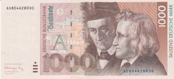 Alemania Rep. Federal GFR-P-44a, 1.000 DM, Nº.-AD8046280D0, aUNC