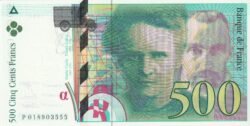 Francia FRA-P-160a, 500 Fcos., 1994, Nº.-P018903559 - P018903555, UNC