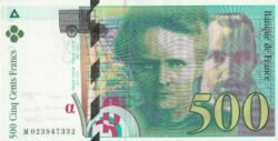 Francia FRA-P-160a, 500 Fcos., 1994, Nº.-M023947345, M023947332, Q022686784, XF