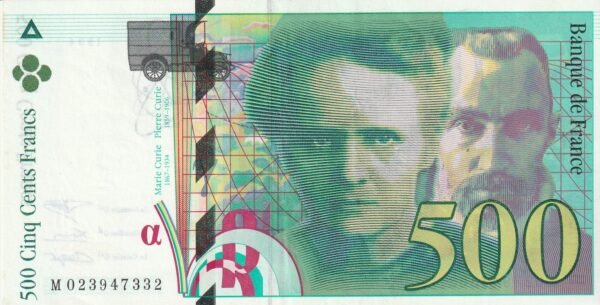 Francia FRA-P-160a, 500 Fcos., 1994, Nº.-M023947345, M023947332, Q022686784, XF