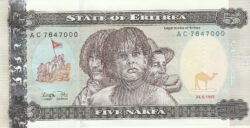 Eritrea ERT-P-2, 5 Nakfa, 24-5-1997, UNC