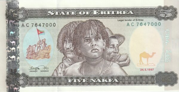 Eritrea ERT-P-2, 5 Nakfa, 24-5-1997, UNC