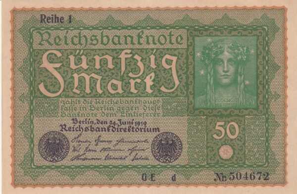 Alemania GER-P-66, 50 Mark, 24-6-1919, aUNC