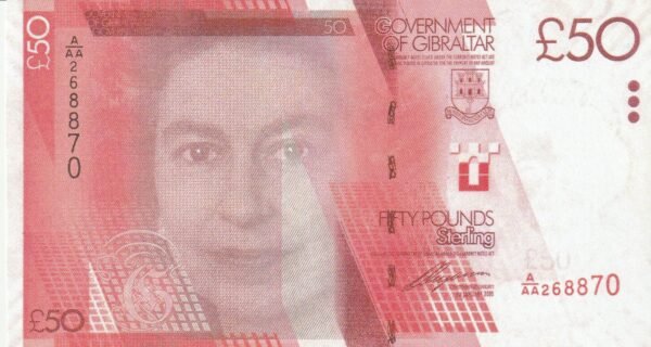 Gibraltar GBT-P-38, 50 Pounds, Nº.-A/AA, UNC