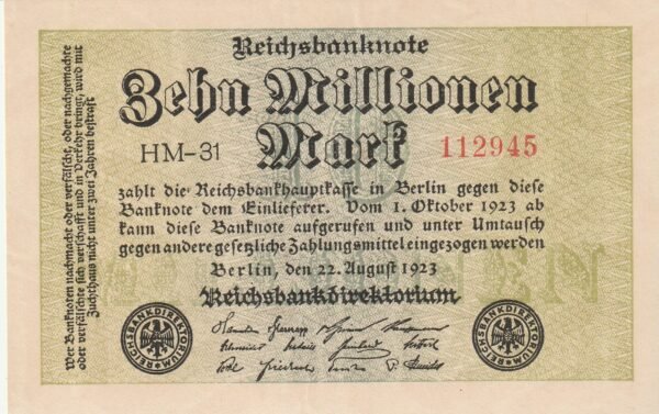 Alemania GER-P-106a, 10.000.000,- Mark, 22-8-1923, Uniface, aUNC
