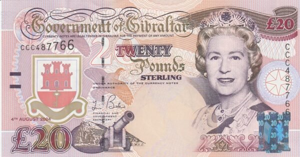 Gibraltar GBT-P-31, 20 Pounds, Nº.- ccc487766, UNC