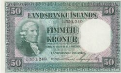 Islandia ICE-P-34a(1), 50 Krónur, Nº.- 1351248, XF+
