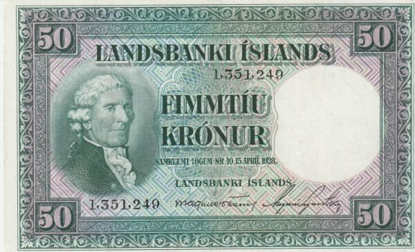 Islandia ICE-P-34a(1), 50 Krónur, Nº.- 1351248, XF+