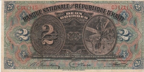 Haiti HAI-P-151a, 2 Gourdes, Nº C347115, L-1919, XF