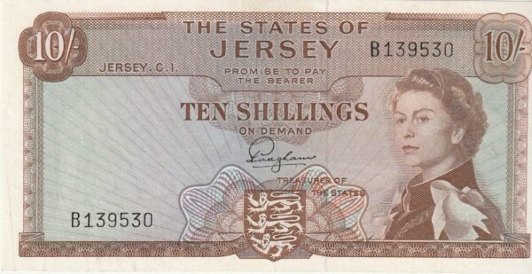 Jersey JER-P-7a, 10 Shillings, ND-1963, UNC