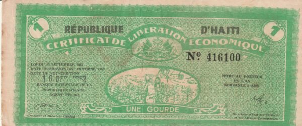 Haiti HAI-P-501, 1 Gourde, 1962, VF+