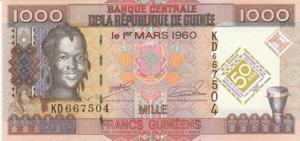 Guinea GUI-P-43a, 1.000 Fcos., 1-3-2010, UNC