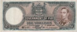 Fiji FIJ-P-37e, 5 Schillings, 1-1-1942, Nº.- B/3-155251, Look Scand, XF++