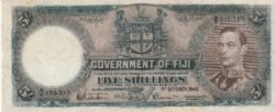 Fiji FIJ-P-37c, 5 Schillings, 1-10-1940, Nº.-B/2-195313, Look Scand, VF+